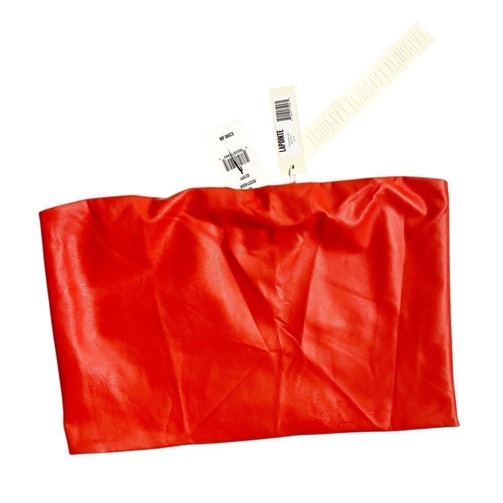 NWT Lapointe Faux Leather Tube Top Poppy size 8 - Picture 3 of 13